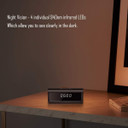 Mini Gadgets Desk Clock 4K WiFi Hidden Surveillance Camera, black digital desk clock with LED display on a wooden table Mini Gadgets Desk Clock 4K WiFi Hidden Surveillance Camera, black digital desk clock with LED display on a wooden table
