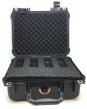 Kjb Security Rapid Deployment Eavesdropping Kit, black protective carrying case with foam padding and electronic components inside.