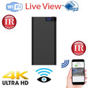 Gio Enterprises 4K UHD Power Bank HD 1080P WiFi Camera, IR Night Vision, Ultra-thin DVR Digital Video Security Camera, with live view via smartphone app, compatible with microSD card, and featuring night vision and WiFi connectivity.