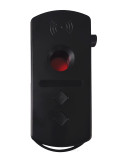 Mini Gadgets Wired and Wireless GSM Detector, compact black device with a red sensor and control buttons for detecting hidden GSM signals.