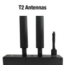 Kjb Security M1-Pro Near Field Receiver Detection Kit, close-up of two T2 antennas mounted on the kit with a small additional component on the right.