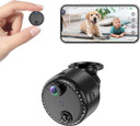 Long Time Standby Human Motion Portable Magnetic Mount Indoor Mini Camera, compact black camera device for security and monitoring indoor spaces.