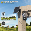 4G Cellular Security Camera【Dual Lens】 Outdoor with SIM Card, 14400mAh 2K HD Wireless Solar 4G LTE Camera, PTZ Motion Detetection Spotlight Siren TF Cloud Storage