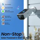 2K Solar Camera Outdoor Wireless-2.4Ghz WiFi Cameras for Home Security, Continuous Power, Color Night Vision, SD Card/Cloud Storage,