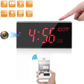 Wi Fi Clock WiFi Surveillance Camera-33FT Night Vision -Support Motion Detection 160 Degree Angle