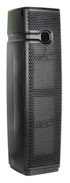 4K UHD Air Freshener Night Vision WiFi Surveillance Camera - Wireless Security Camera with Remotely Monitoring, tall black security camera with circular lens and ventilation holes. 4K UHD Air Freshener Night Vision WiFi Surveillance Camera - Wireless Security Camera with Remotely Monitoring, tall black security camera with circular lens and ventilation holes.