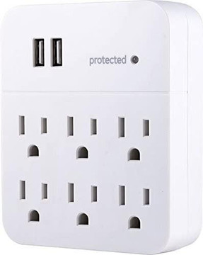 Csc Electronics UHD 4K WiFi Outlet Tap USB Charging Station Security Camera with Live View, white multi-purpose power strip with multiple outlets and USB ports Csc Electronics UHD 4K WiFi Outlet Tap USB Charging Station Security Camera with Live View, white multi-purpose power strip with multiple outlets and USB ports