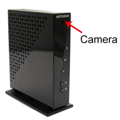 Csc Electronics 4K UHD Router WiFi Security Camera with DVR, wireless streaming video for PC, Tablet, and more, shown with camera and indicator lights.