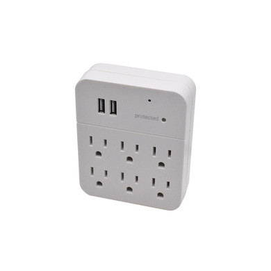 Mini Gadgets Outlet WiFi Surveillance Camera with Live View 1080P HD Camera, small white security camera plugged into power socket for remote monitoring.