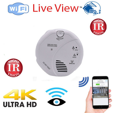 WiFi Hidden Nanny Spy Camera Smoke Detector - Night Vision HD 1080P Wireless Security Camera with Remotely Monitoring- Includes 128 Gig Memory (Hard Wire