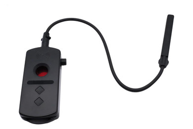 Mini Gadgets Wired and Wireless GSM Detector, handheld device with antenna and control buttons for detecting GSM signals.