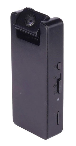 Zetta Z16, compact black dash cam with a front camera and side buttons for recording and settings management.