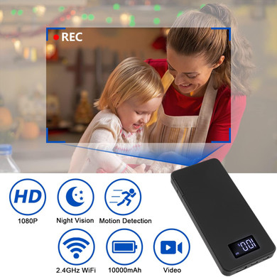  4K UHD Power Bank WiFi camera, IR night vision , Ultra-thin DVR Digital Video Security Camera