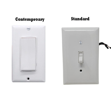 Csc electronics Function Contemporary Light Switch WiFi Security Camera Custom Built, comparison of contemporary and standard light switches with WiFi security camera features.