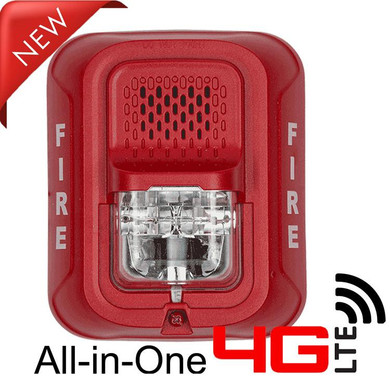 Product 4G LTE All-in-One Battery Powered Fire Alarm Strobe Light Security Camera, video only