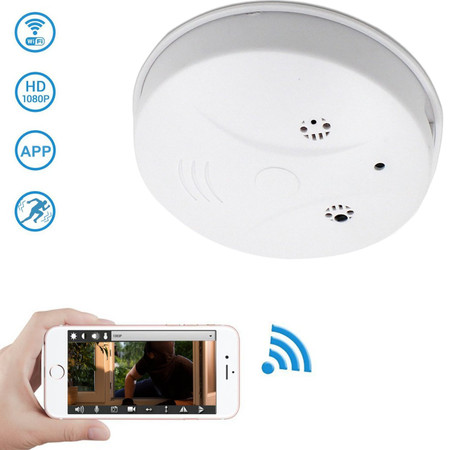 Smoke Detector Wifi + Dvr Nanny Security Camera W/ Wireless Streaming Video For Pc, Tablet & More Includes a 4 Hr Battery and Unit Has Ac Power Cord