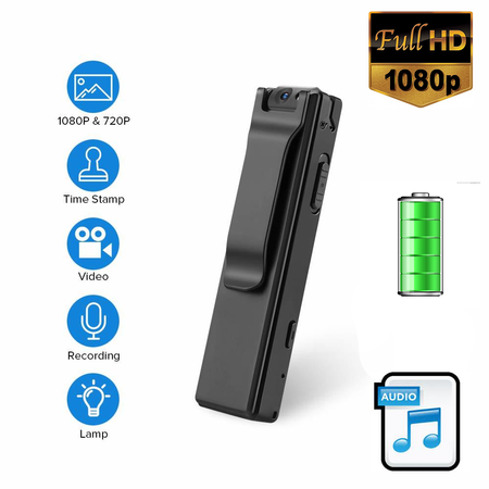 1080P Mini Body Cameras with Audio Wearable Video Recorder Back Clip Easy to Operate for Teaching/Tour/Lecture/Interview/Baby Monitor Recor