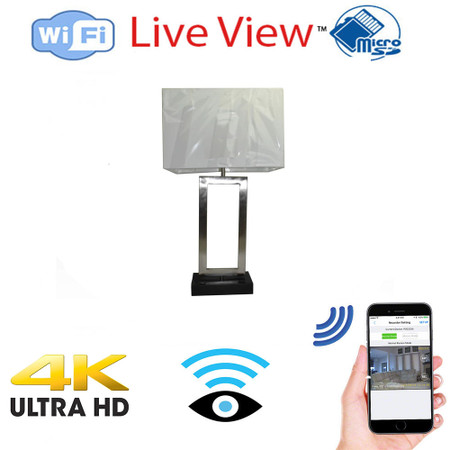 Lamp Camera - 4K Ultra Hd  WiFi-W/ Wireless Streaming Video for PC, iPhone Tablet & more
