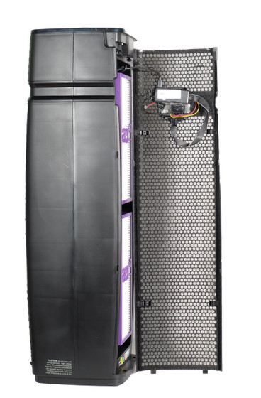 4K UHD Air Freshener Night Vision WiFi Surveillance Camera - Wireless Security Camera with Remote Monitoring, mounted on black wall bracket with open back cover showing internal components.