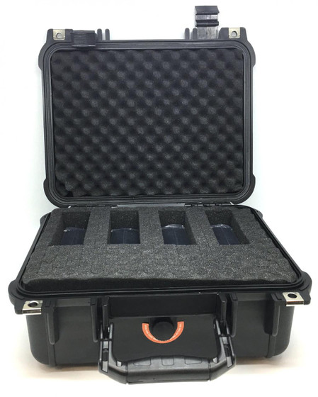 Kjb Security Rapid Deployment Eavesdropping Kit, black protective carrying case with foam padding and electronic components inside.