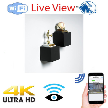  4K  UHD WiFI Decorative Shelf Battery Powered  20 Hrs Hidden Security Camera  W/ Live View WiFi + Dvr