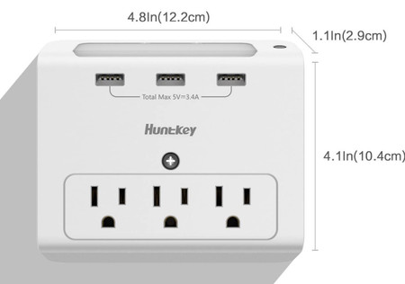 Functional USB Surge Protector Outlet Hidden 4K Camera w/ DVR & WiFi Remote  View 