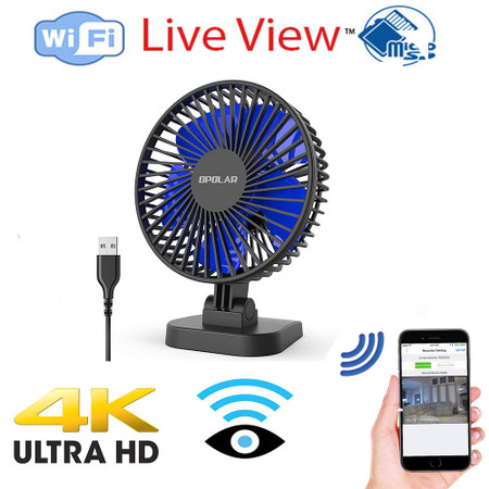 UHD 4k WiFI P2P USB Desktop Fan Hidden Spy Camera W/ Live View WiFi + Dvr