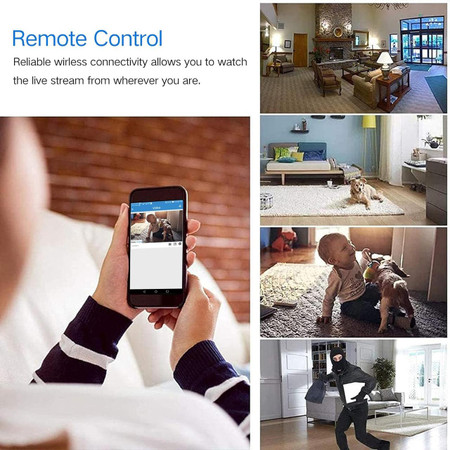 Indoor / Outdoor Magnetic Battery Powered Wireless Security Camera, with 30 day Stand By Battery, mounted indoors and outdoors, providing security surveillance for home or business.