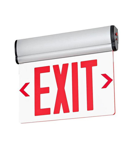 Csc Electronics 4K UHD Contemporary Exit Sign WiFi Security Camera with DVR and Wireless Streaming Video (Hard Wired), LED illuminated red exit sign with camera and DVR system for surveillance.