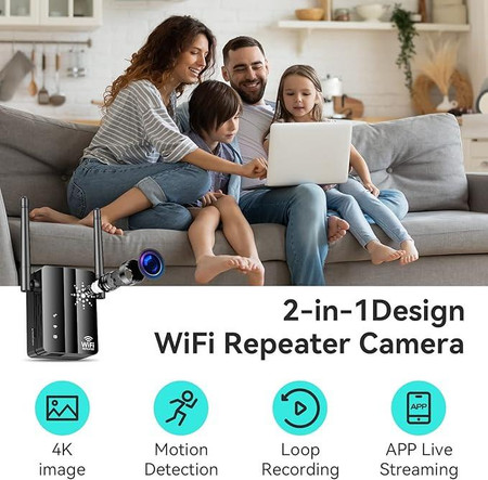 1080P Wireless WiFi Spy Camera, Mini Covert Video Camera with Motion Detection for Home Indoor Security, installed in a home setting for discreet surveillance.