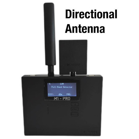 Kjb Security M1-Pro Near Field Receiver Detection Kit, black detection device with directional antenna and display screen.