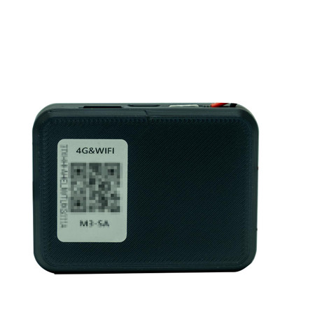 Tiny 4G/Wi-Fi Spy Camera, compact black device with a QR code and 4G & Wi-Fi labels for covert surveillance.