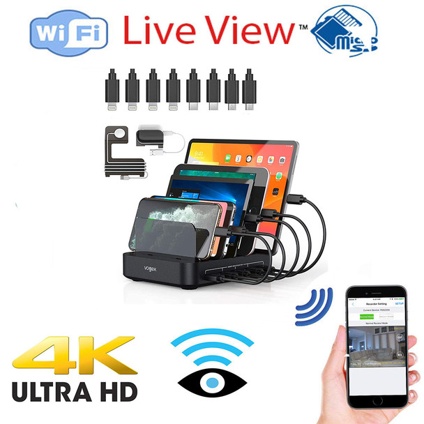 UHD 4k USB Outlet Tap Hidden Spy Camera Includes a 128 gig sd card W/ Live View WiFi + Dvr