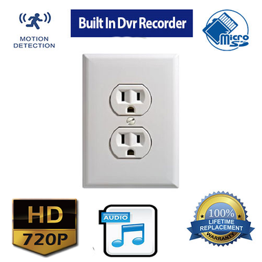 Wall Plug Power Outlet 4K Hidden Camera w/ DVR & WiFi Remote View 