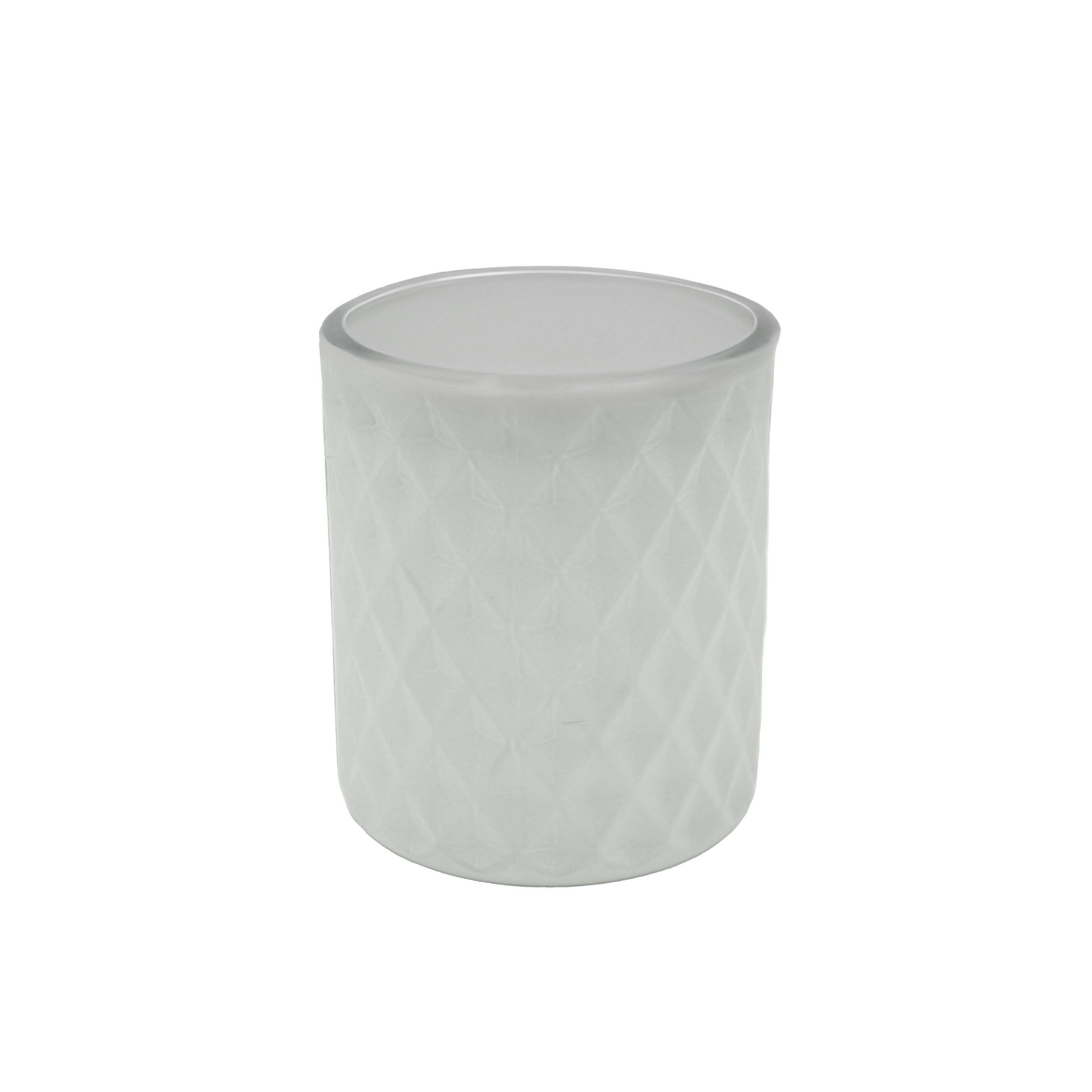 8 oz Matte White Textured Matte Jar with Wooden Lid