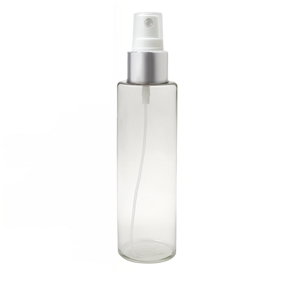 4 oz Round Spray Bottle with Silver Style Sleeve