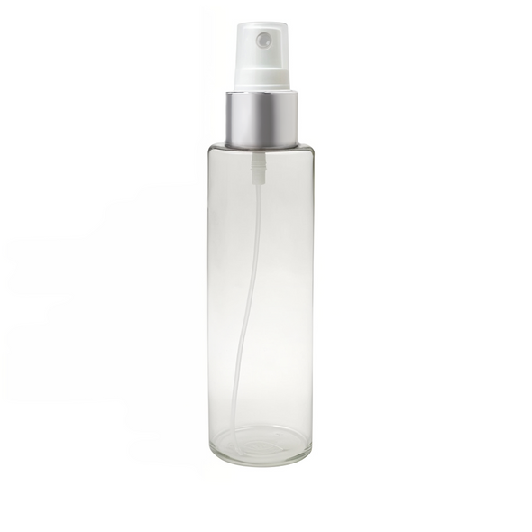 4 oz Round Spray Bottle with Silver Style