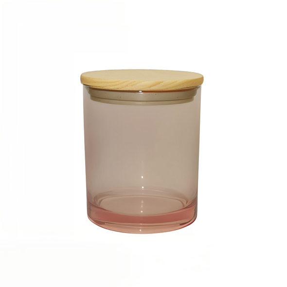 10 oz Rosé Cali Jar with Natural Wood Style Lid