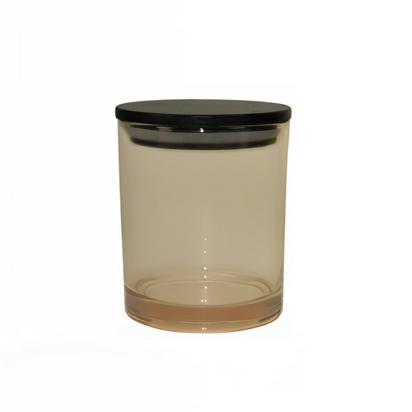 10 oz Champagne Cali Jar with Black Wood Lid