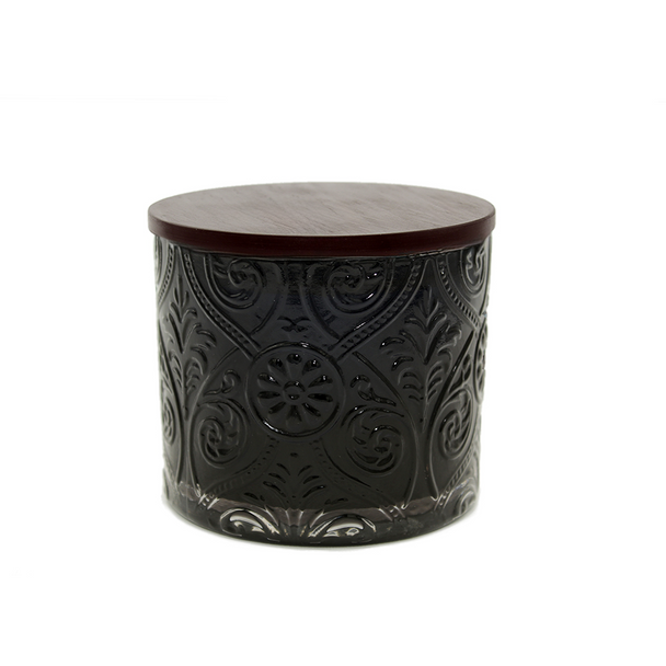 14 oz Onyx Marquis Jar with Black Wood Style Lid