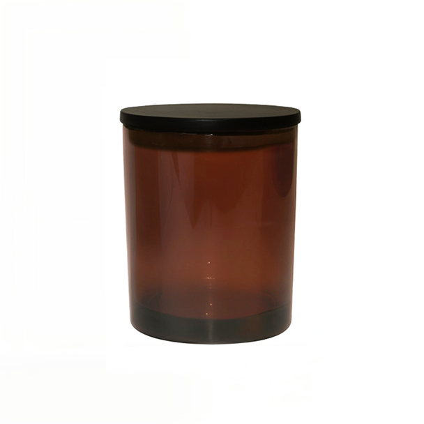 10 oz Amber Cali Jar with Black Lid