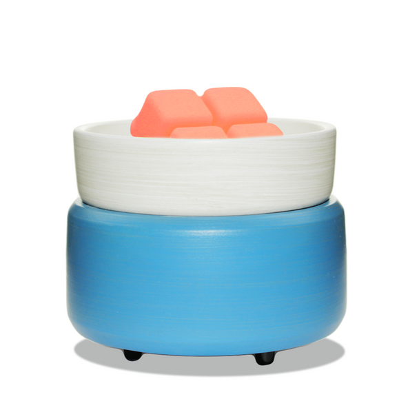 2-In-1 Stone Blue Candle Warmer - melt wax and tarts