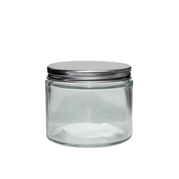 12 oz Clear Salsa Jar with Silver Lid