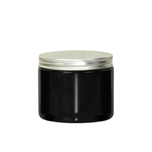 12 oz Black Salsa Jar with Silver Lid
