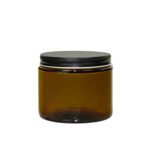12 oz Amber Salsa Jar with Black Lid