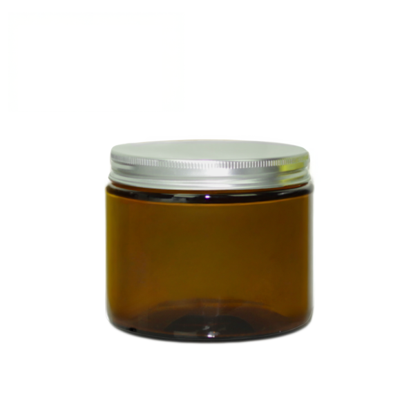 12 oz Amber Salsa Jar with Silver Lid