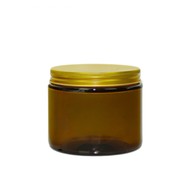 12 oz Amber Salsa Jar with Gold Lid