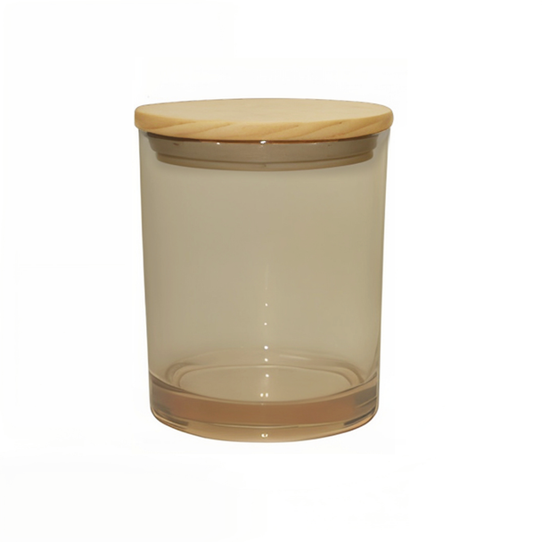 13.5 oz Champagne Cali Jar with Natural Wood Lid