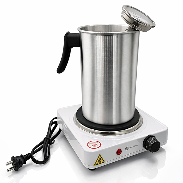 Pouring Pitcher on Hot Plate with Commercial Grade Thermometer