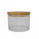 16 oz Clear Cali Jar with Natural Wood Style Lid